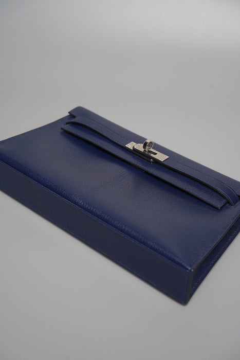 HERMÈS Kelly Elan Shoulder Bag in Blue Sapphire Chevre leather with  Palladium hardware-Ginza Xiaoma – Authentic Hermès Boutique