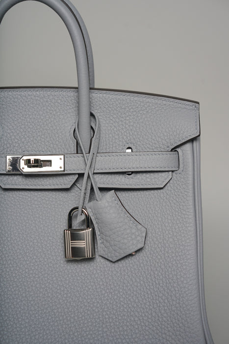 Hermes Birkin 25 in Gris Pantin Togo Phw (Brand New)