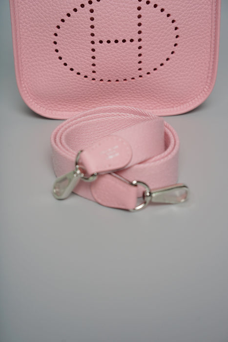 Hermes Mini Evelyne in Rose Sakura Phw (Brand New)