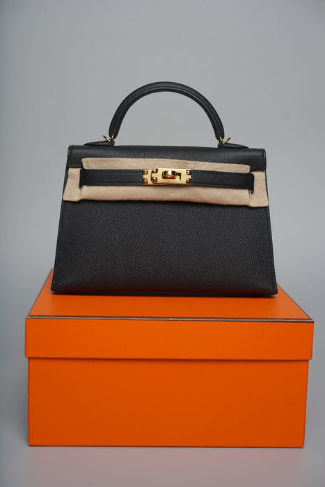 Hermes Kelly 20 Epsom in Noir Ghw (Brand New)