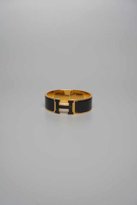 Hermes Clic Clac H Bracelet in Black Ghw GM