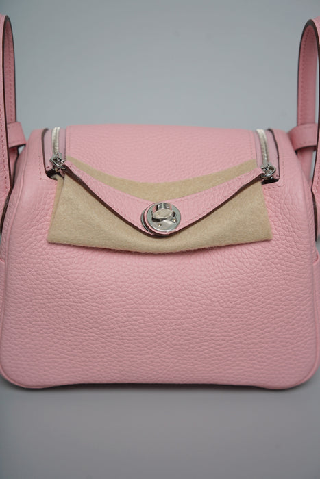 Hermes Mini Lindy II in Rose Sakura Phw (Brand New)