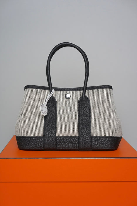Hermes Mini Garden Party Toile 23 in Black/Ecru Panda Phw (Brand New)