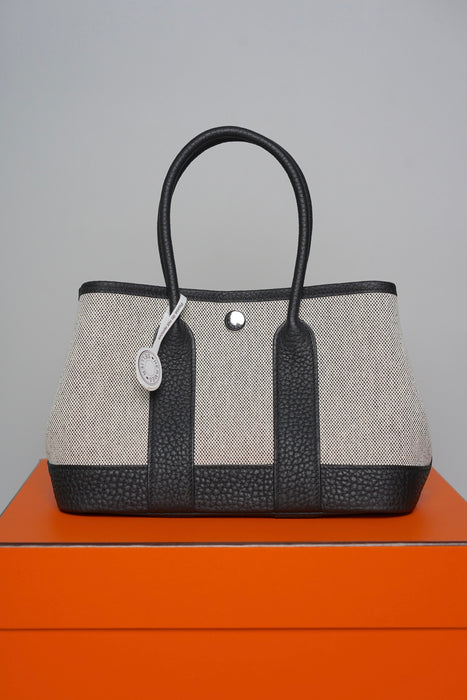Hermes Mini Garden Party Toile 23 in Black/Ecru Panda Phw (Brand New)