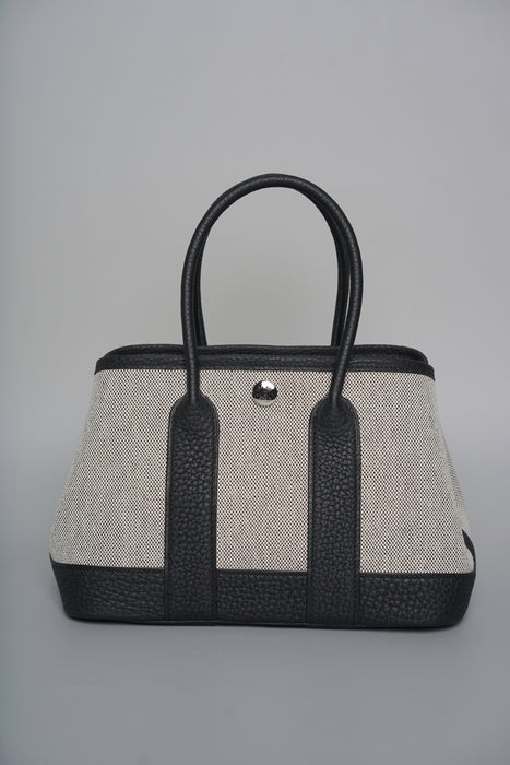 Hermes Mini Garden Party Toile 23 in Black/Ecru Panda Phw (Brand New)