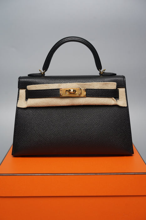 Hermes Kelly 20 in Black Ghw (Brand New)