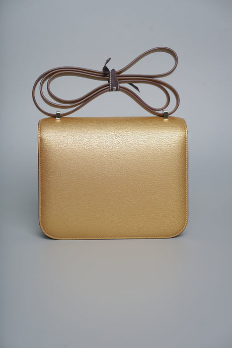 Hermes Constance 18 in Dore Chevre Chamklight Permabrass (Brand New)