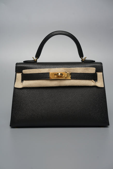 Hermes Kelly 20 in Black Ghw (Brand New)