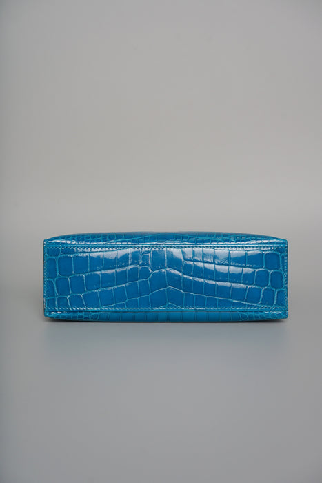 Hermes Kelly Pochette in Mykonos Shiny Alligator Phw