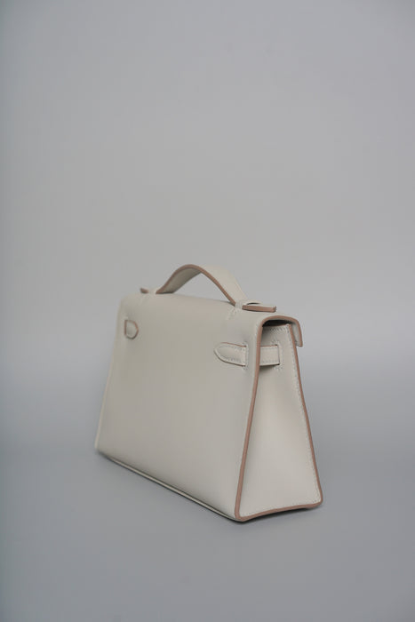 Hermes Kelly Pochette in Gris Perle Phw