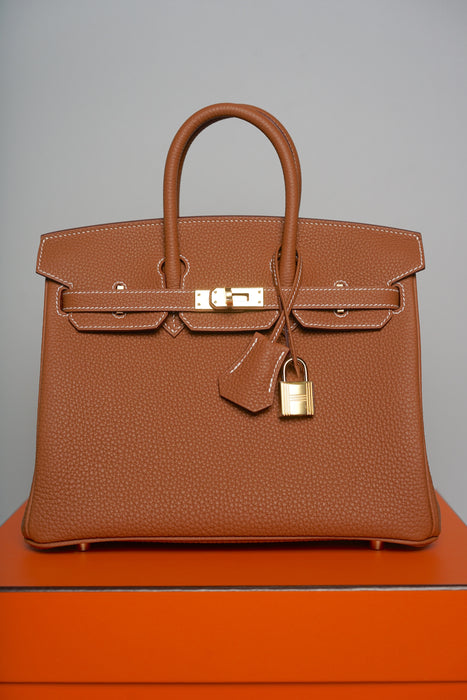 Hermes Birkin 25 in Gold Togo Ghw (Brand New)
