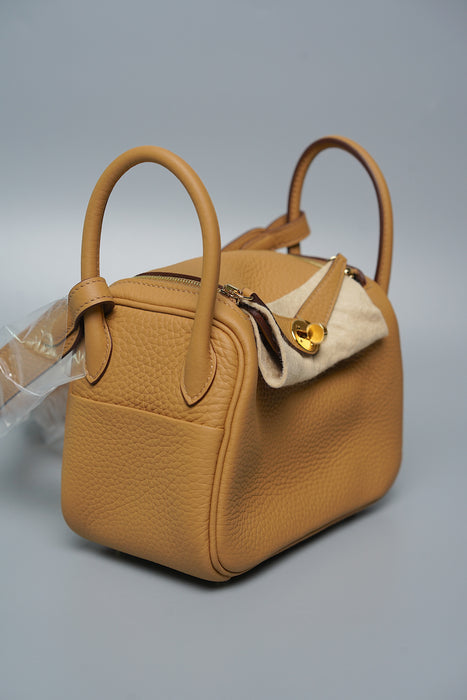 Hermes Mini Lindy in Biscuit Ghw (Brand New)