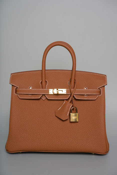 Hermes Birkin 25 in Gold Togo Ghw (Brand New)