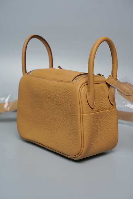 Hermes Mini Lindy in Biscuit Ghw (Brand New)