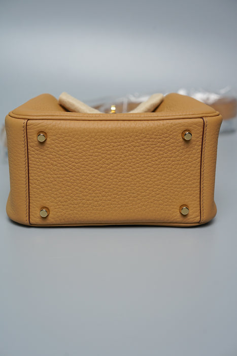 Hermes Mini Lindy in Biscuit Ghw (Brand New)