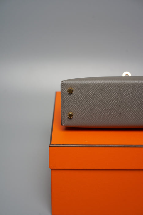 Hermes Kelly 20 in Gris Meyer Ghw