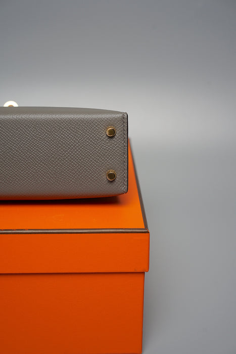 Hermes Kelly 20 in Gris Meyer Ghw