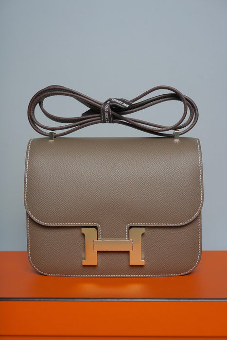 Hermes Constance 18 in Etoupe Epsom Permabrass (Brand New)