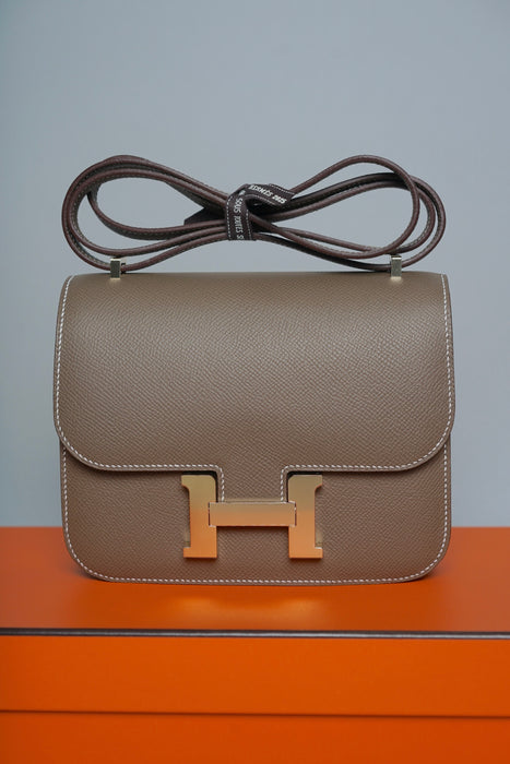 Hermes Constance 18 in Etoupe Epsom Permabrass (Brand New)
