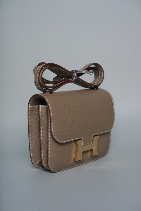 Hermes Constance 18 in Etoupe Epsom Permabrass (Brand New)