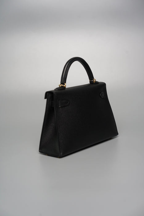 Hermes Kelly 20 in Black Epsom Ghw (Brand New)