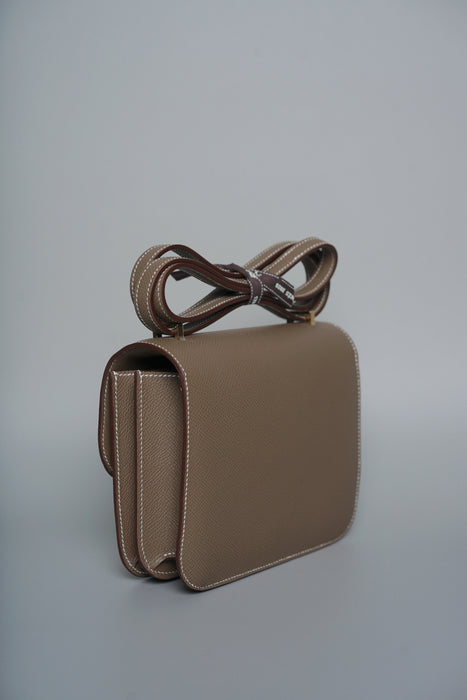 Hermes Constance 18 in Etoupe Epsom Permabrass (Brand New)
