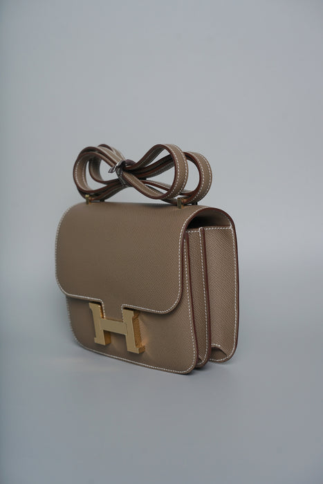 Hermes Constance 18 in Etoupe Epsom Permabrass (Brand New)