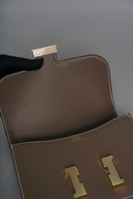 Hermes Constance 18 in Etoupe Epsom Permabrass (Brand New)