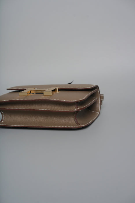 Hermes Constance 18 in Etoupe Epsom Permabrass (Brand New)