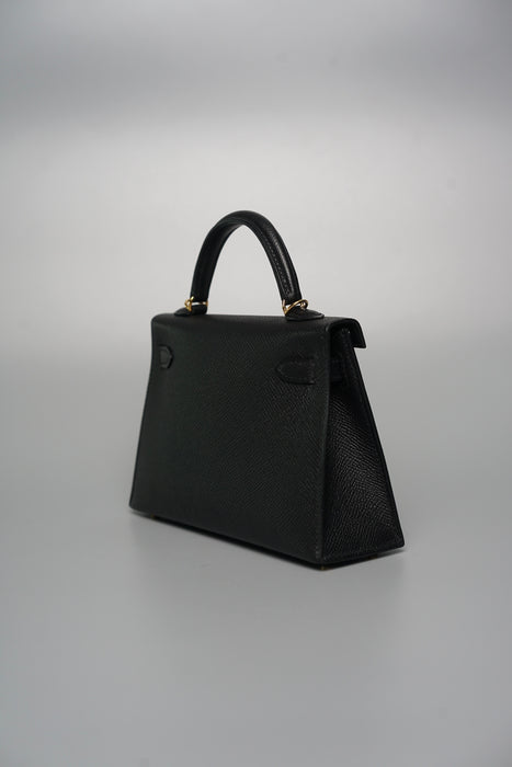 Hermes Kelly 20 in Black Epsom Ghw (Brand New)