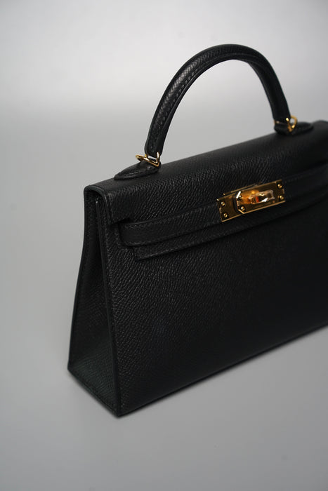 Hermes Kelly 20 in Black Epsom Ghw (Brand New)