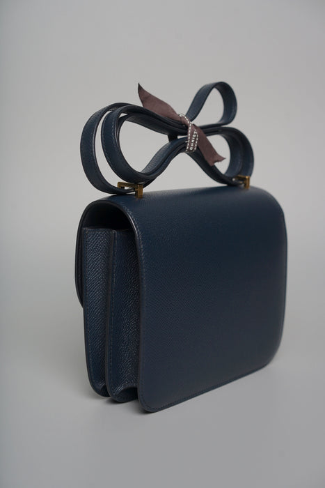 Hermes Constance 18 in Bleu Indigo Epsom Ghw