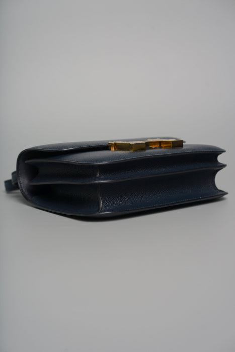 Hermes Constance 18 in Bleu Indigo Epsom Ghw