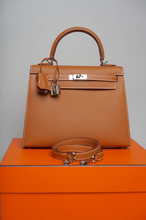 Hermes Kelly II 25 Sellier in Gold Phw (Brand New)