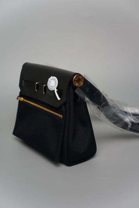 Hermes Mini Herbag in Noir Ghw (Brand New)