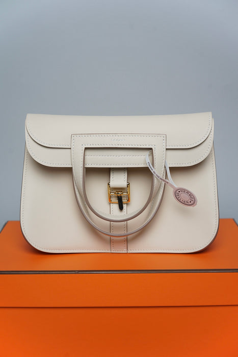 Hermes Mini Halzan in Craie Ghw (Brand New)