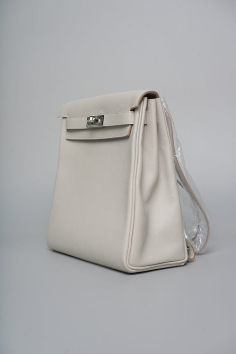 Hermes Kelly 22 Ado Backpack in Gris Perle Phw (Brand New)