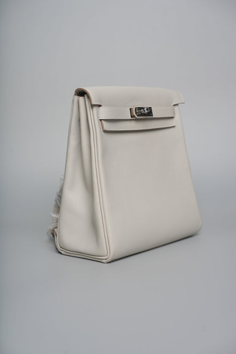 Hermes Kelly 22 Ado Backpack in Gris Perle Phw (Brand New)