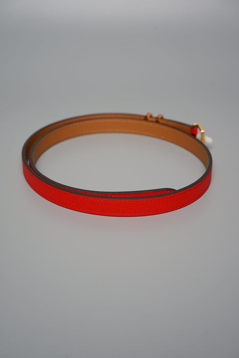 Hermes Pop H Belt Bicolor in Rouge Casaque/Gold Ghw (Brand New)