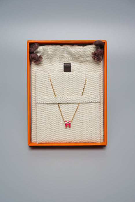 Hermes Mini Pop H Necklace in Rose Mexico Ghw (Brand New)