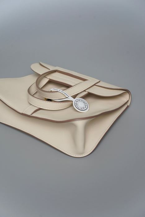 Hermes Mini Halzan in Craie Ghw (Brand New)