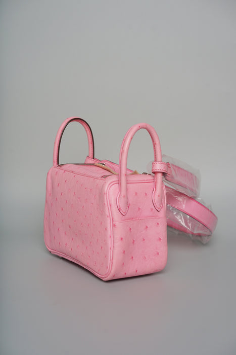 Hermes Mini Lindy in Bubblegum Ostrich Phw (Brand New)