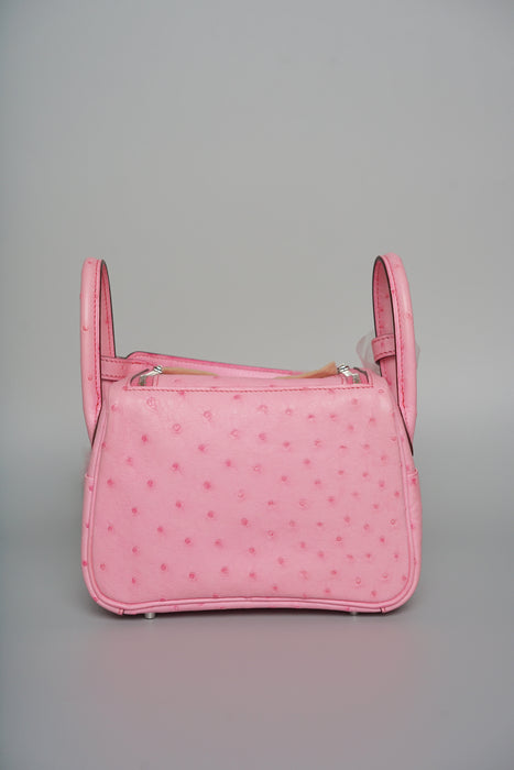 Hermes Mini Lindy in Bubblegum Ostrich Phw (Brand New)