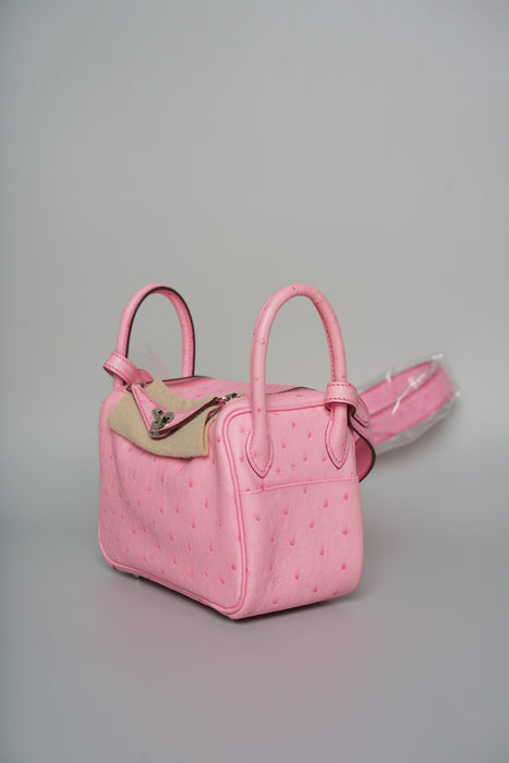 Hermes Mini Lindy in Bubblegum Ostrich Phw (Brand New)