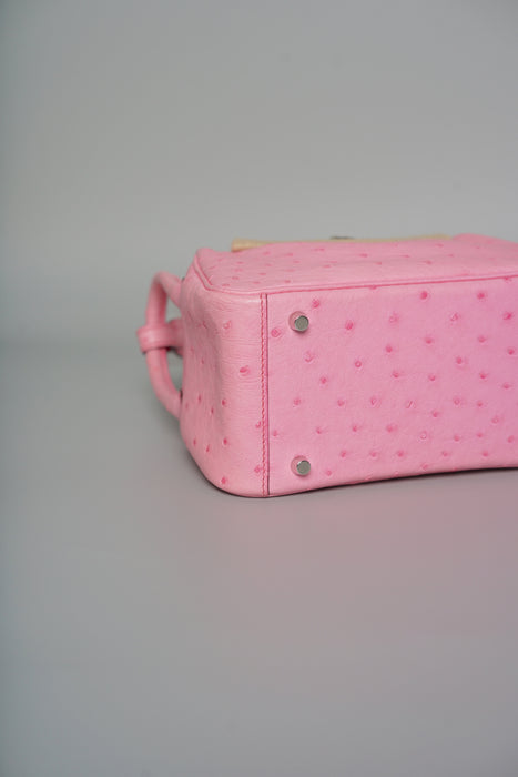 Hermes Mini Lindy in Bubblegum Ostrich Phw (Brand New)
