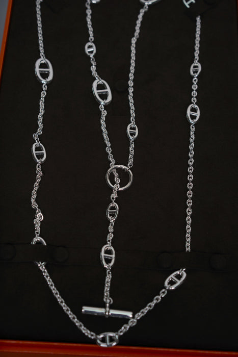 Hermes Farandole Necklace, 120cm in Silver (Brand New)