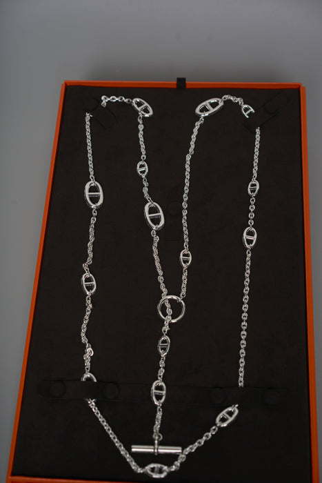 Hermes Farandole Necklace, 120cm in Silver (Brand New)