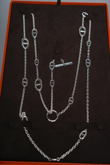 Hermes Farandole Necklace, 120cm in Silver (Brand New)