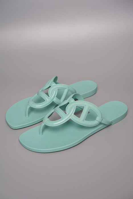 Hermes Egerie Sandals in Vert Embru Size 40