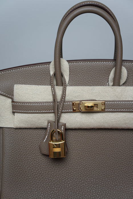 Hermes Birkin 25 in Etoupe Togo Ghw (Brand New)